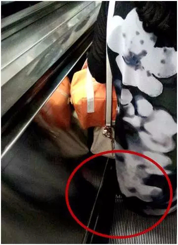 湖南電梯公司:坐自動扶梯安全距離示范